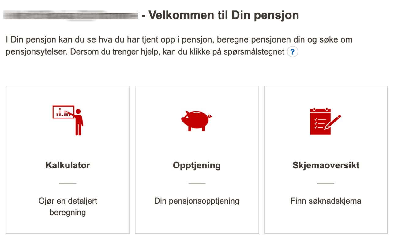 Skjermbilde av Din Pensjon i NAV